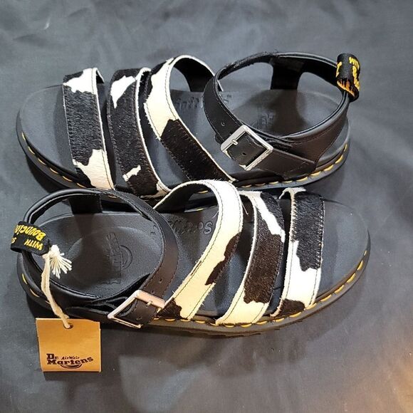 BRAN NEW DR.MARTENS BLAIR GENUINE CALF HAIR WOMEN SANDAL - Picture 5 of 16